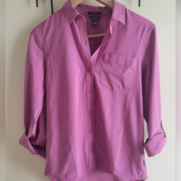 Eddie Bauer Classic Fit Pink Button Front Shirt Womens XS - Picture 3 of 4